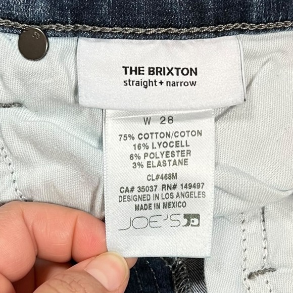 Joe's The Brixton‎ Straight + Narrow Mid Rise Jeans Women's W28 Stretch Med Blue - Picture 6 of 10